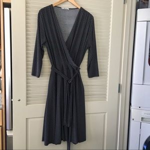 Wrap dress by BIA, v neck, black & white polka dot